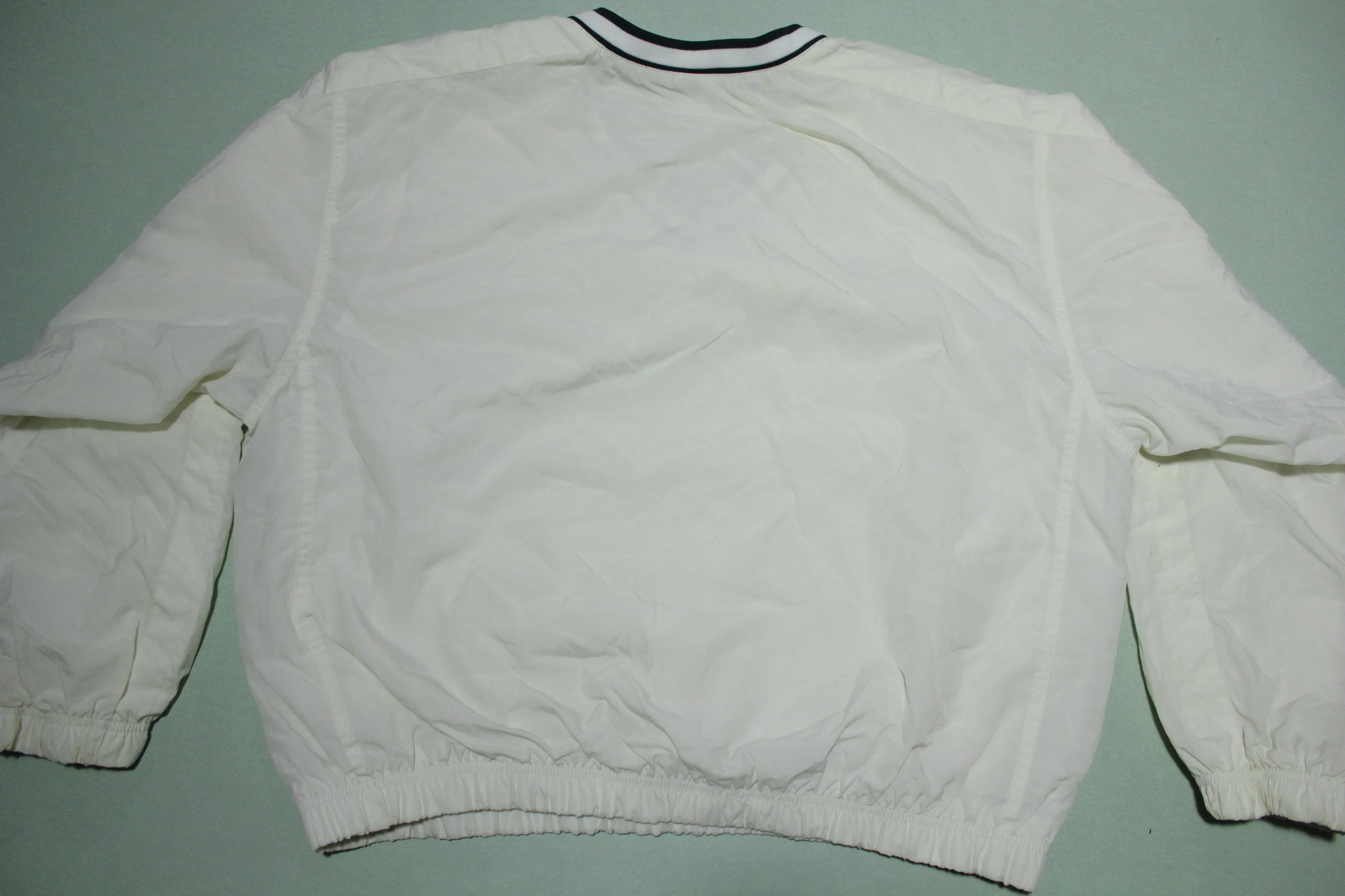 Nike Vintage 90's Center Swoosh Check Cocaine White V-Neck Pullover Windbreaker Jacket