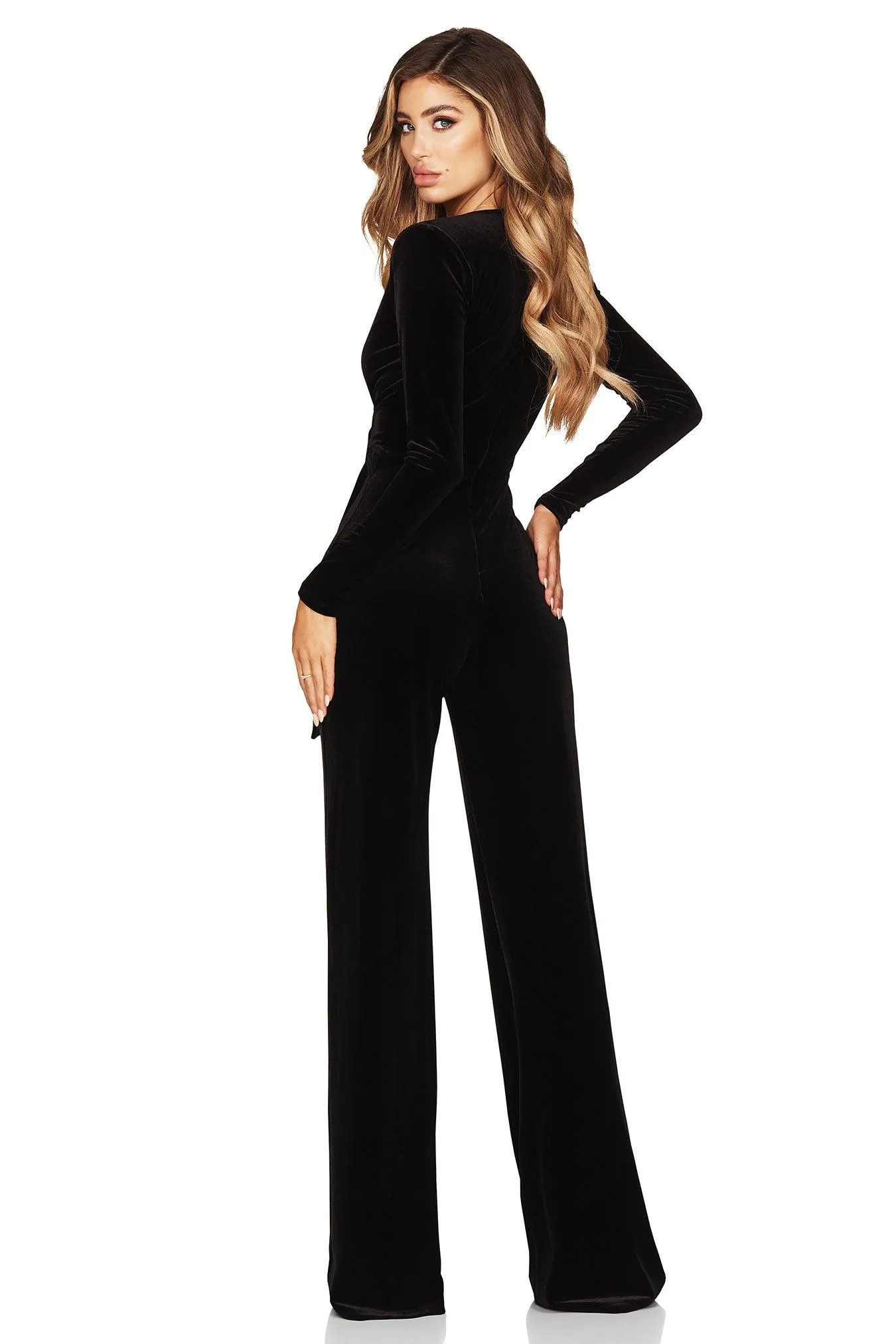 Nookie Vamp Velvet Jumpsuit - Black