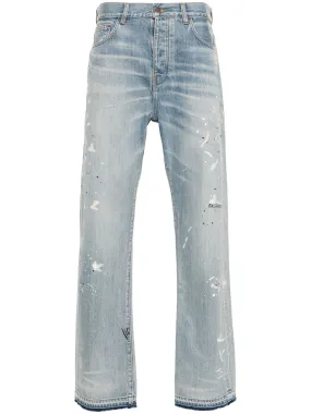 PAINTER WASHED DENIM STRAIGHT-LEG JEANS