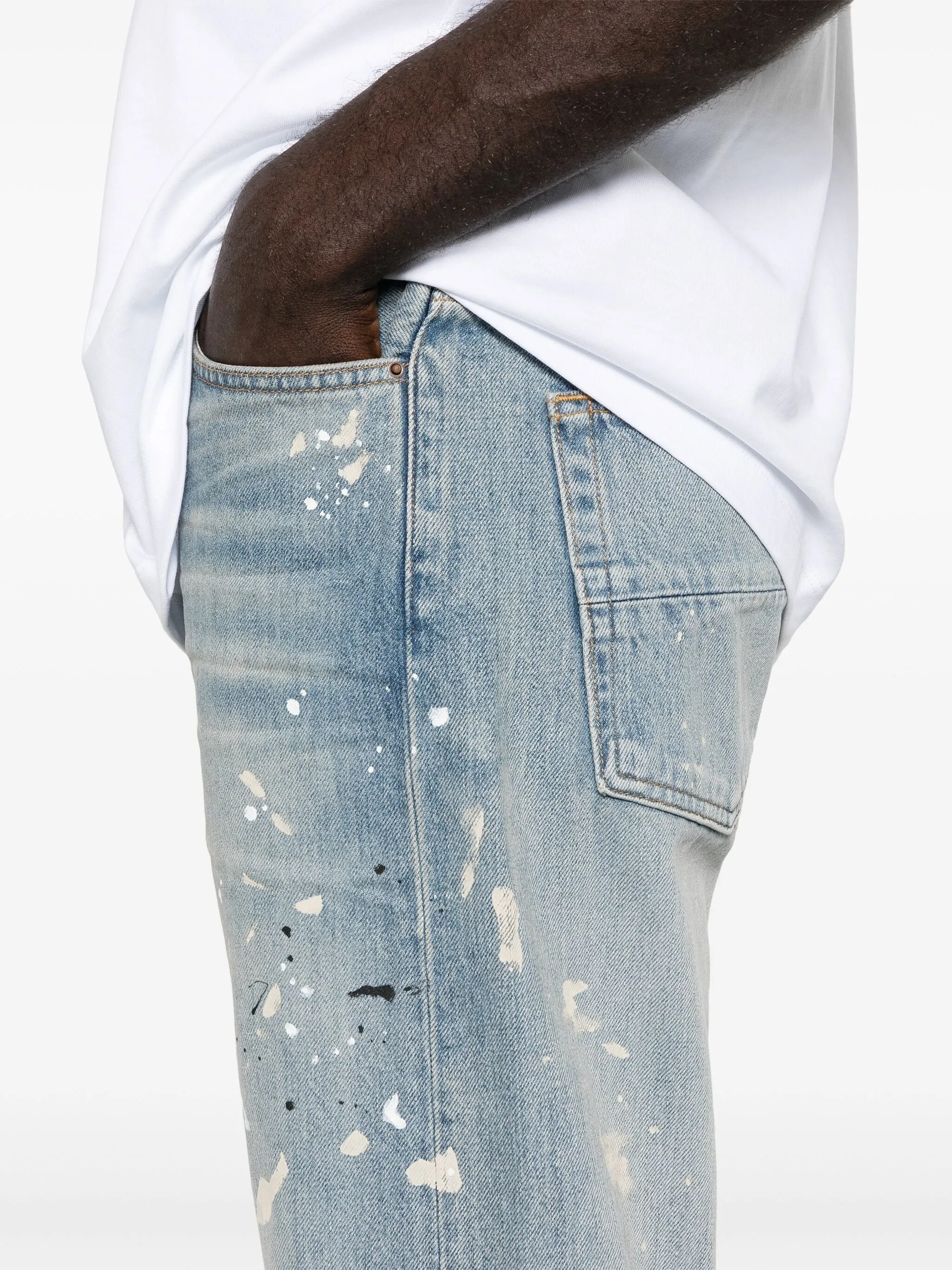 PAINTER WASHED DENIM STRAIGHT-LEG JEANS