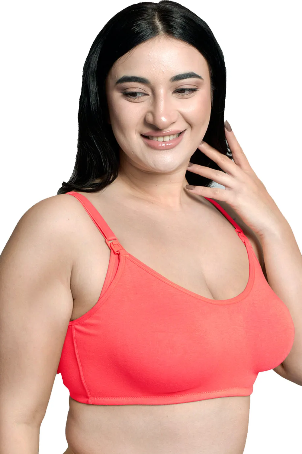 Plus Size Organic Cotton Antimicrobial Soft Nursing Bra-IMB004G