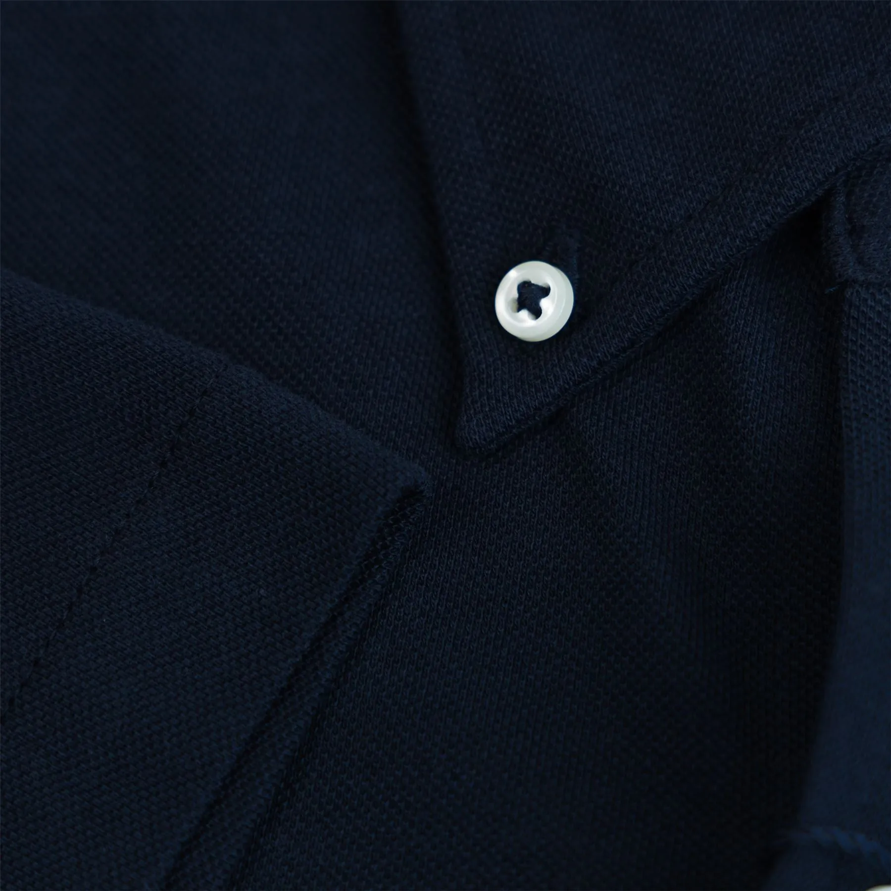 Polo Golf Button Down Cotton Pique Shirt Aviator Navy - SS24