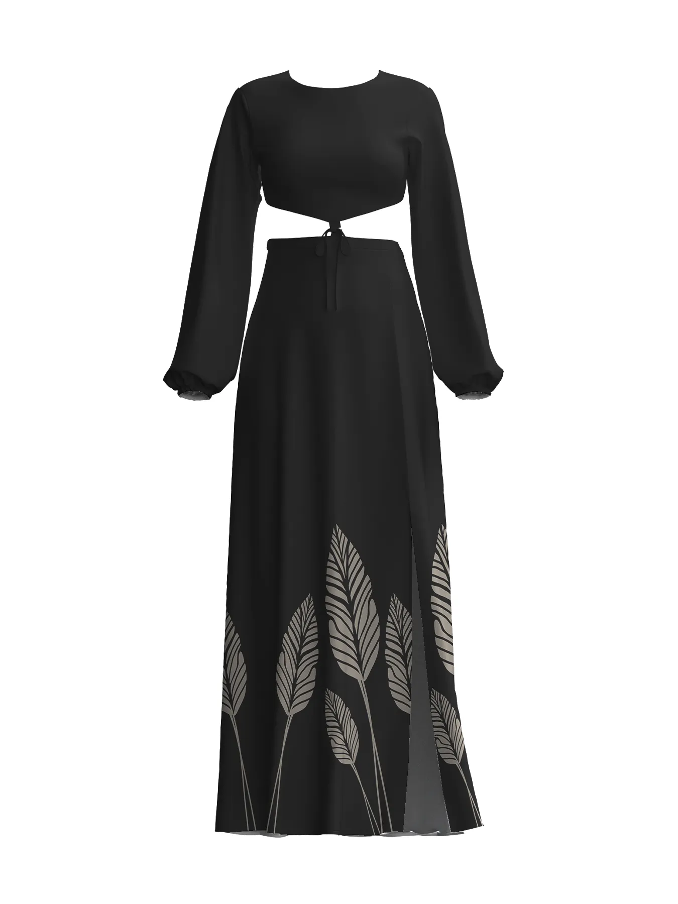 Rahma Dress - Palms Noir