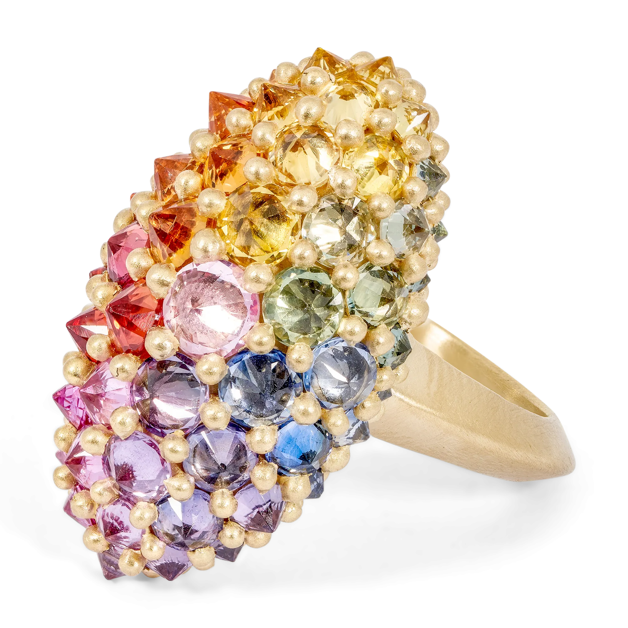 Rainbow Sputnik Cocktail Ring - Size 6 - 11219