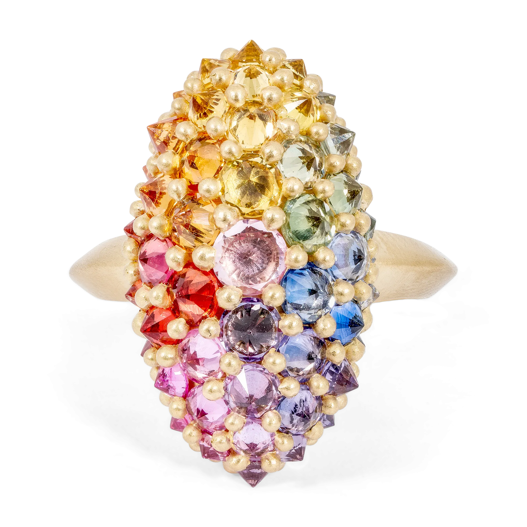 Rainbow Sputnik Cocktail Ring - Size 6 - 11219