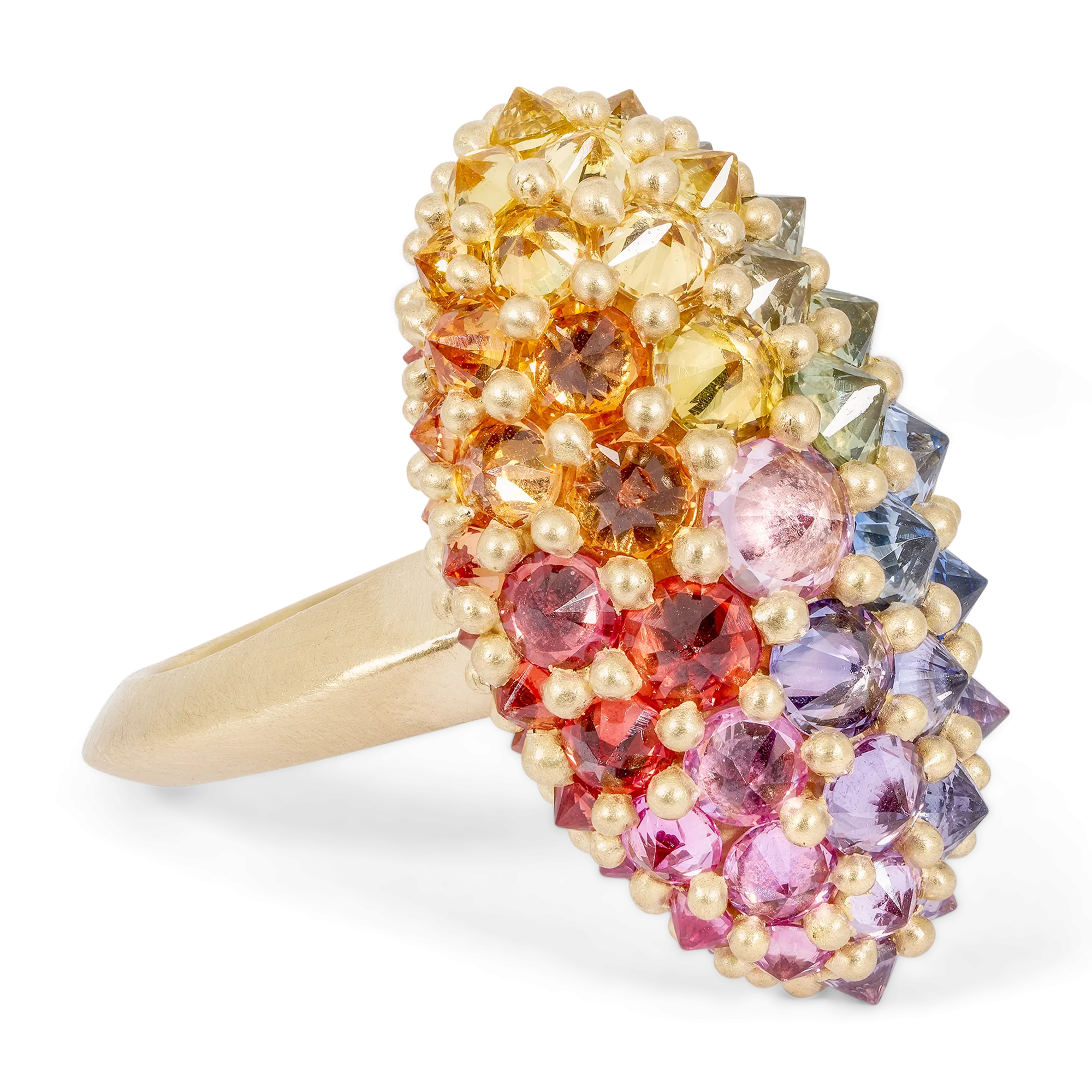 Rainbow Sputnik Cocktail Ring - Size 6 - 11219