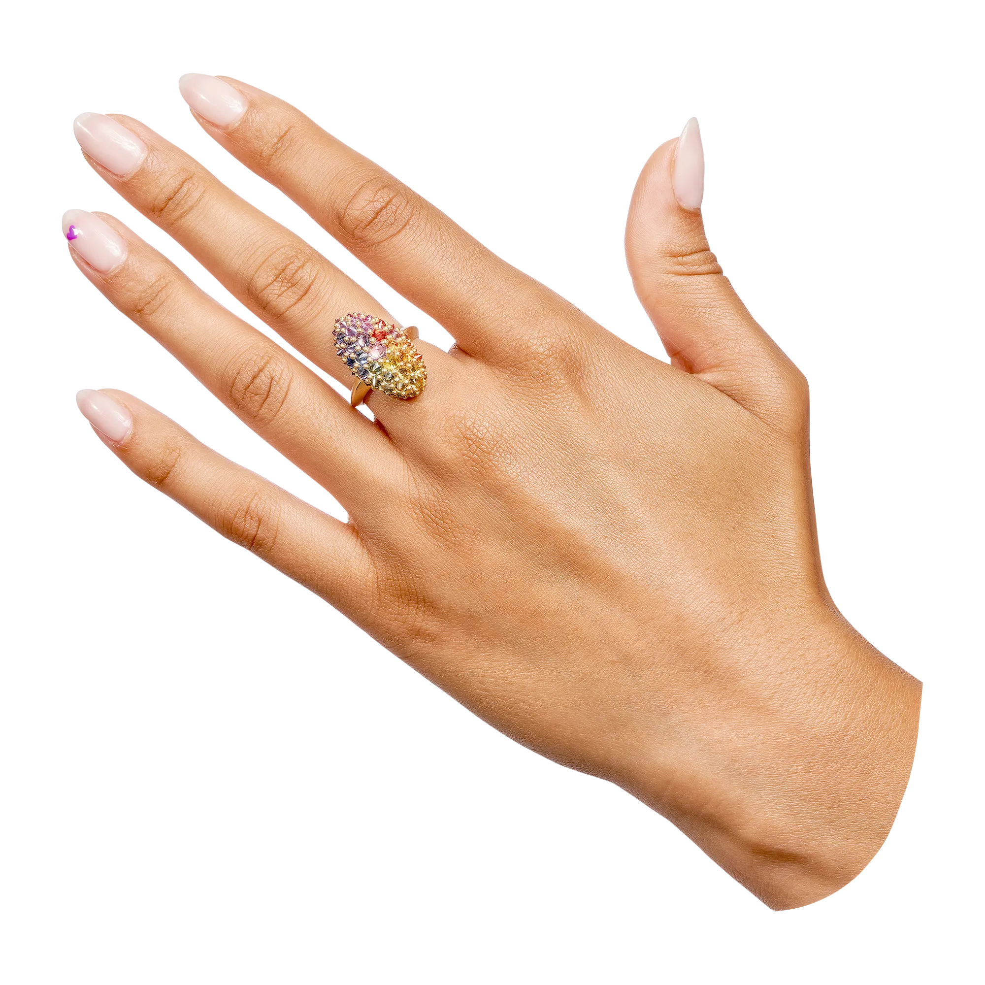 Rainbow Sputnik Cocktail Ring - Size 6 - 11219