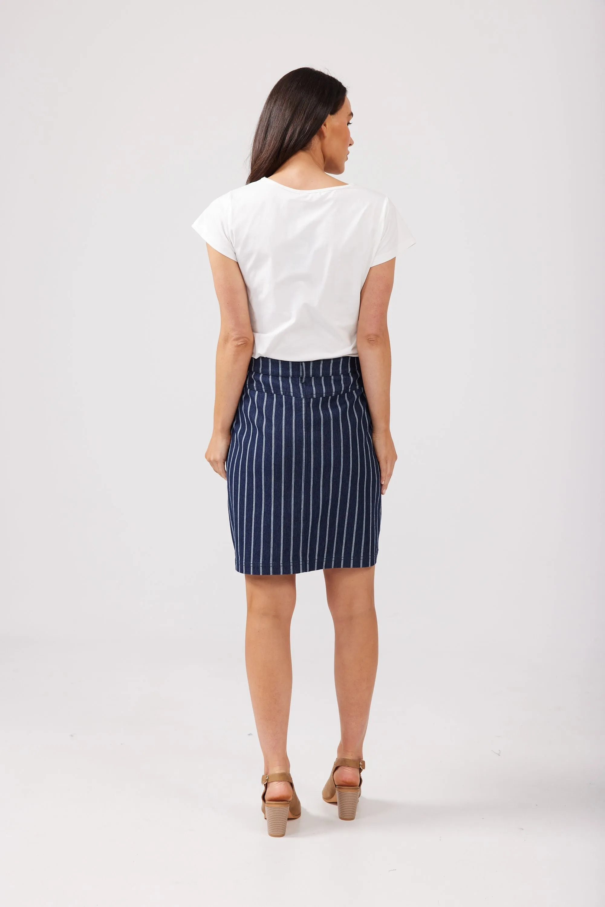 Rodeo Skirt (Indigo   White Stripes)