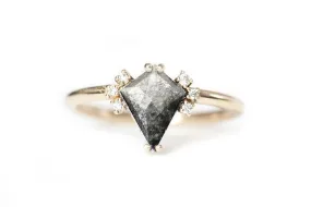 Salt and Pepper Kite Diamond Ring