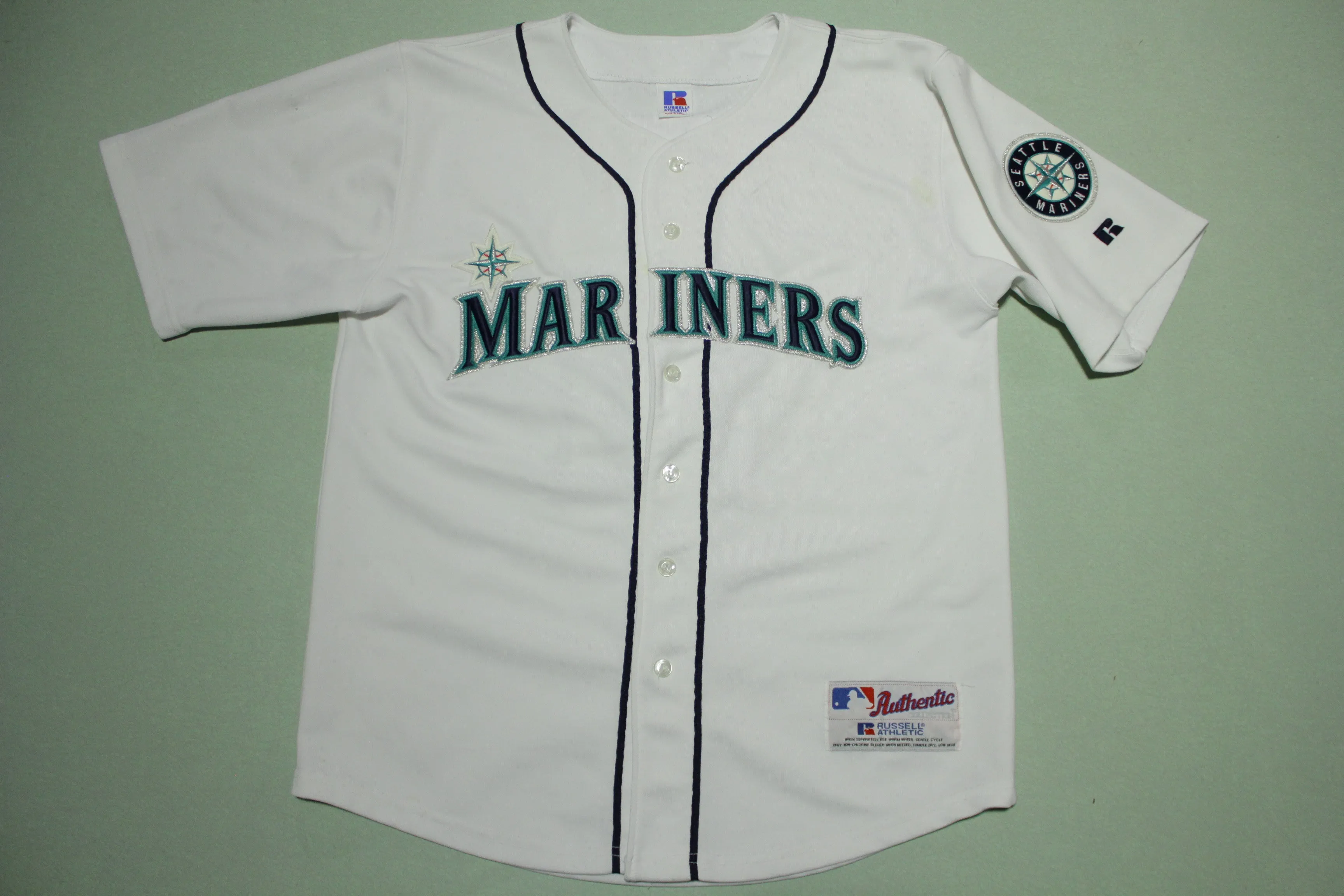 Seattle Mariners Ichiro Suzuki #51 Russell Button Up Sewn 00's Baseball Jersey