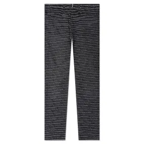 Skinny Fit Trousers w/ All Over - Dark Grey