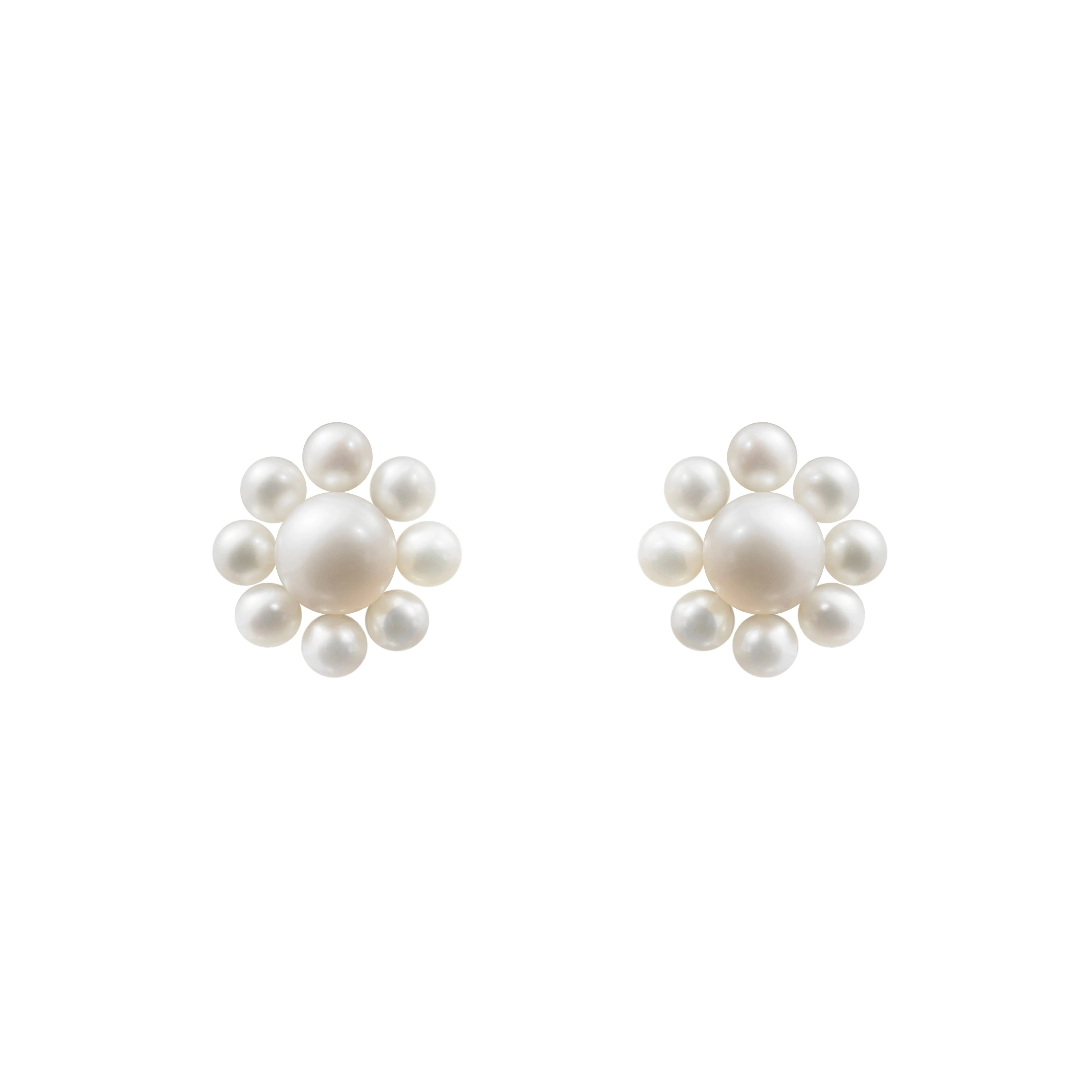 Sophie Bille Brahe - Margherita - Stud Earrings with Pearls, Yellow Gold