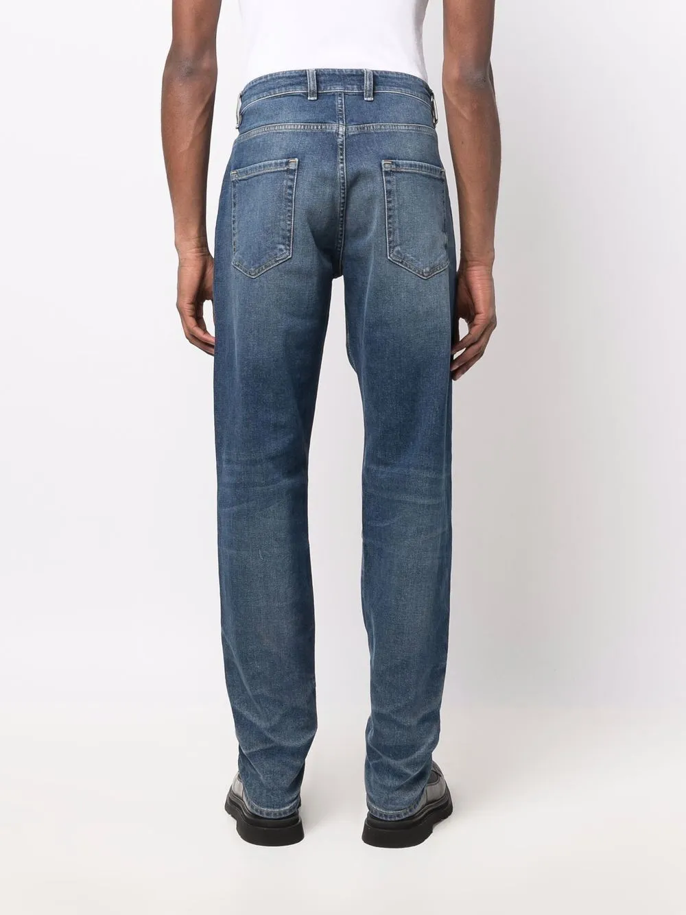 STRAIGHT BAGGY LEG JEANS VIN BLU.