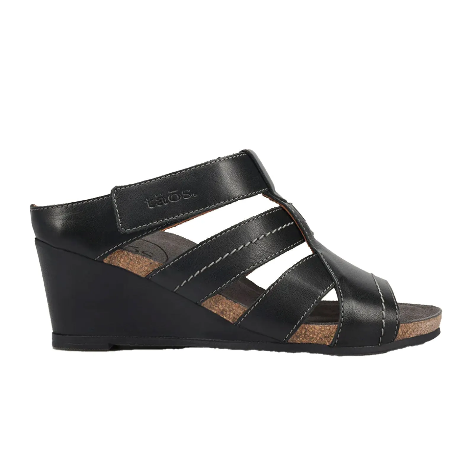 Taos Lydia Wedge Sandal (Women) - Black