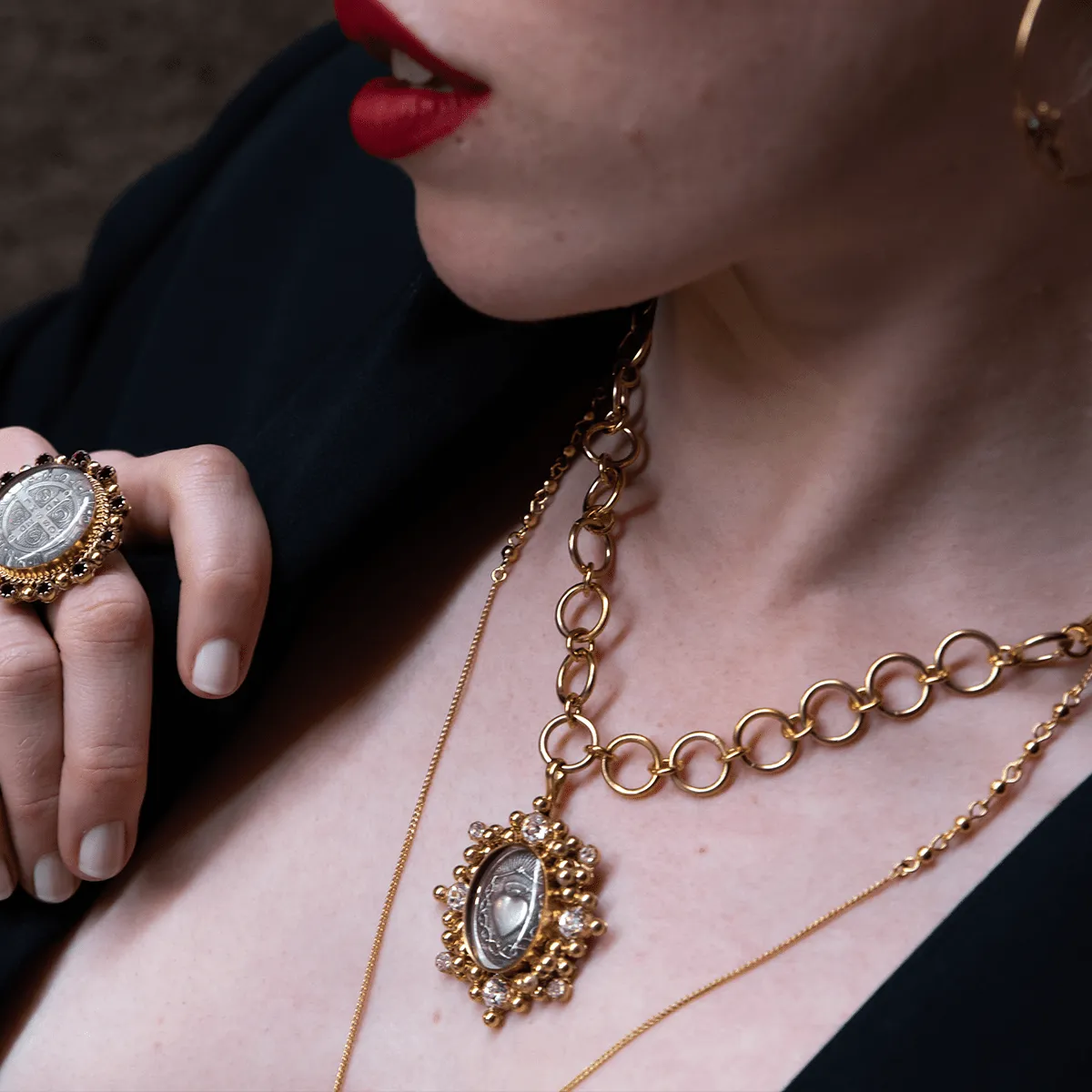 The Betty Necklace with Classic Medallions