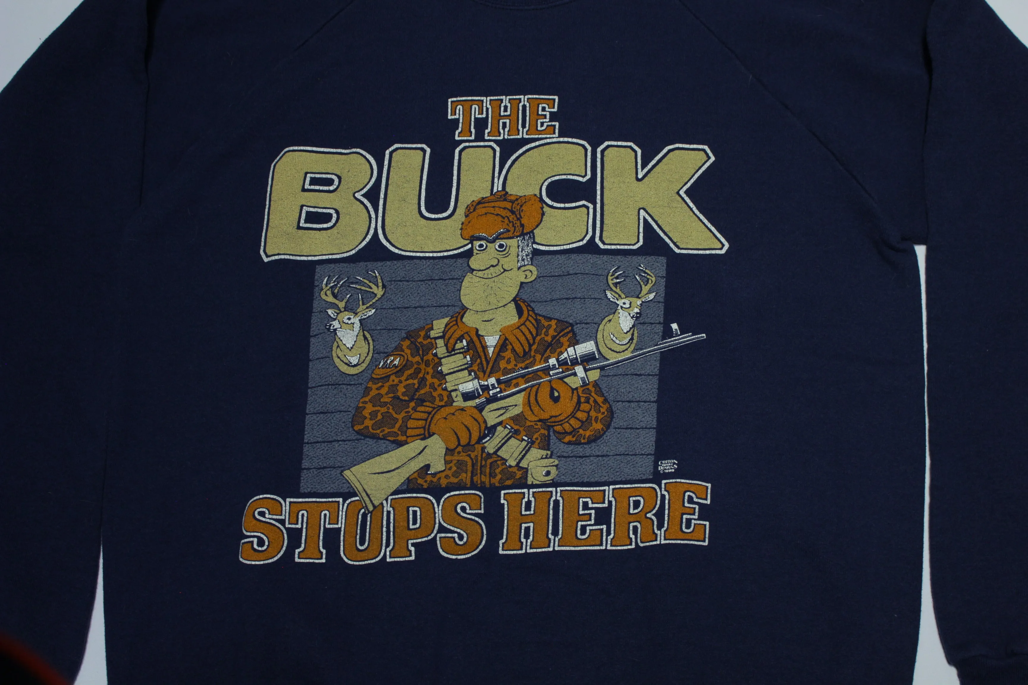 The Buck Stops Here Vintage 80s Cotton Grove Designs 1988 USA Crewneck Sweatshirt