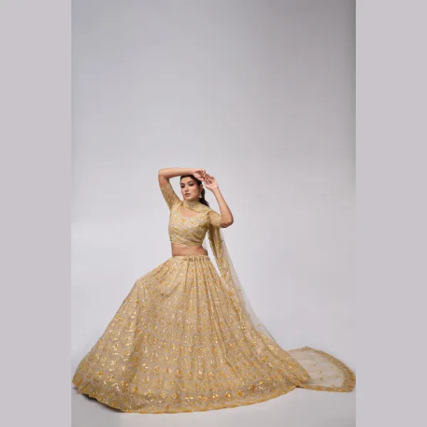 The Golden Dazzling Lehenga  Perfect For The Contemporary Bride  Lehenga Choli