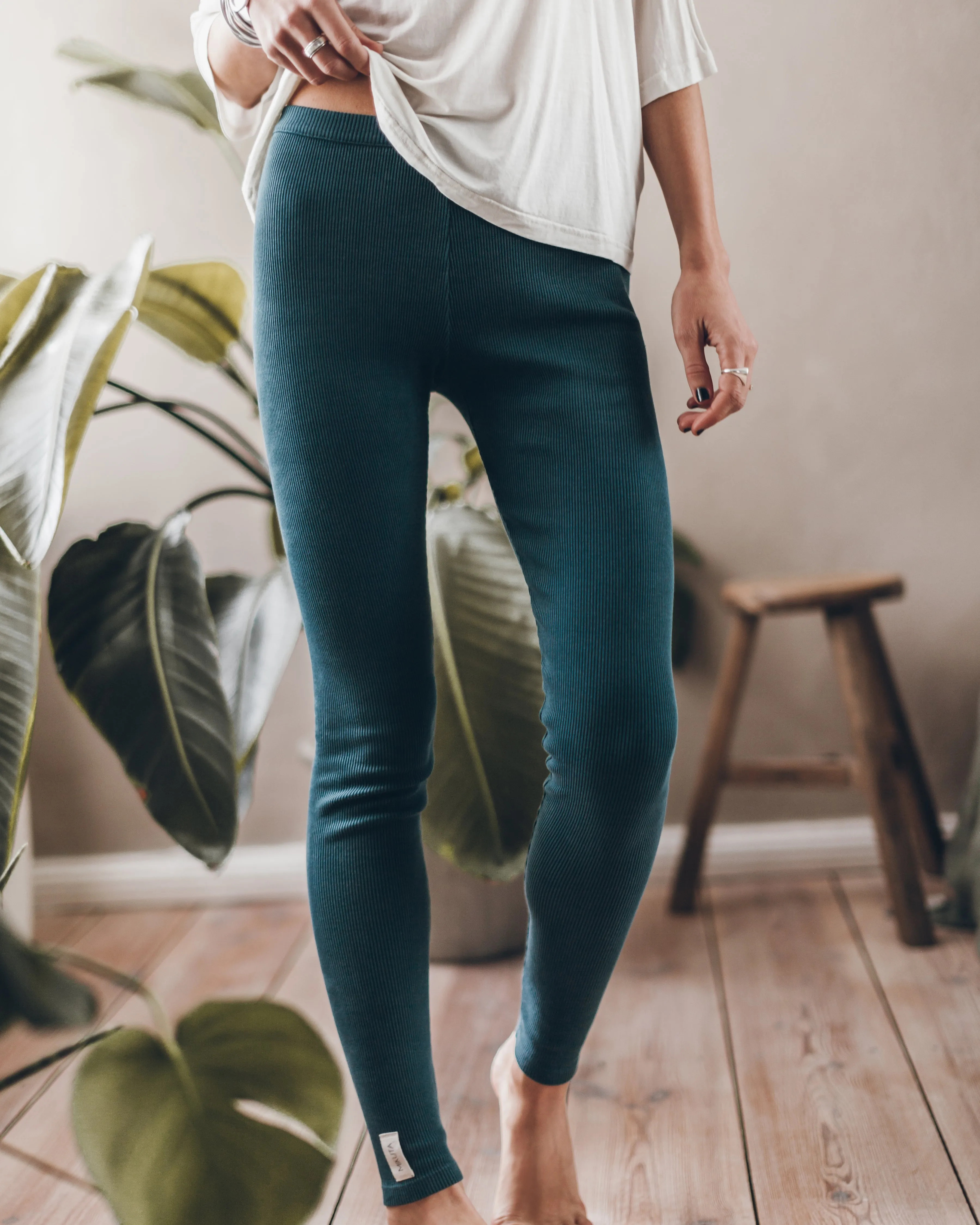 The Teal Ribbed Leggings