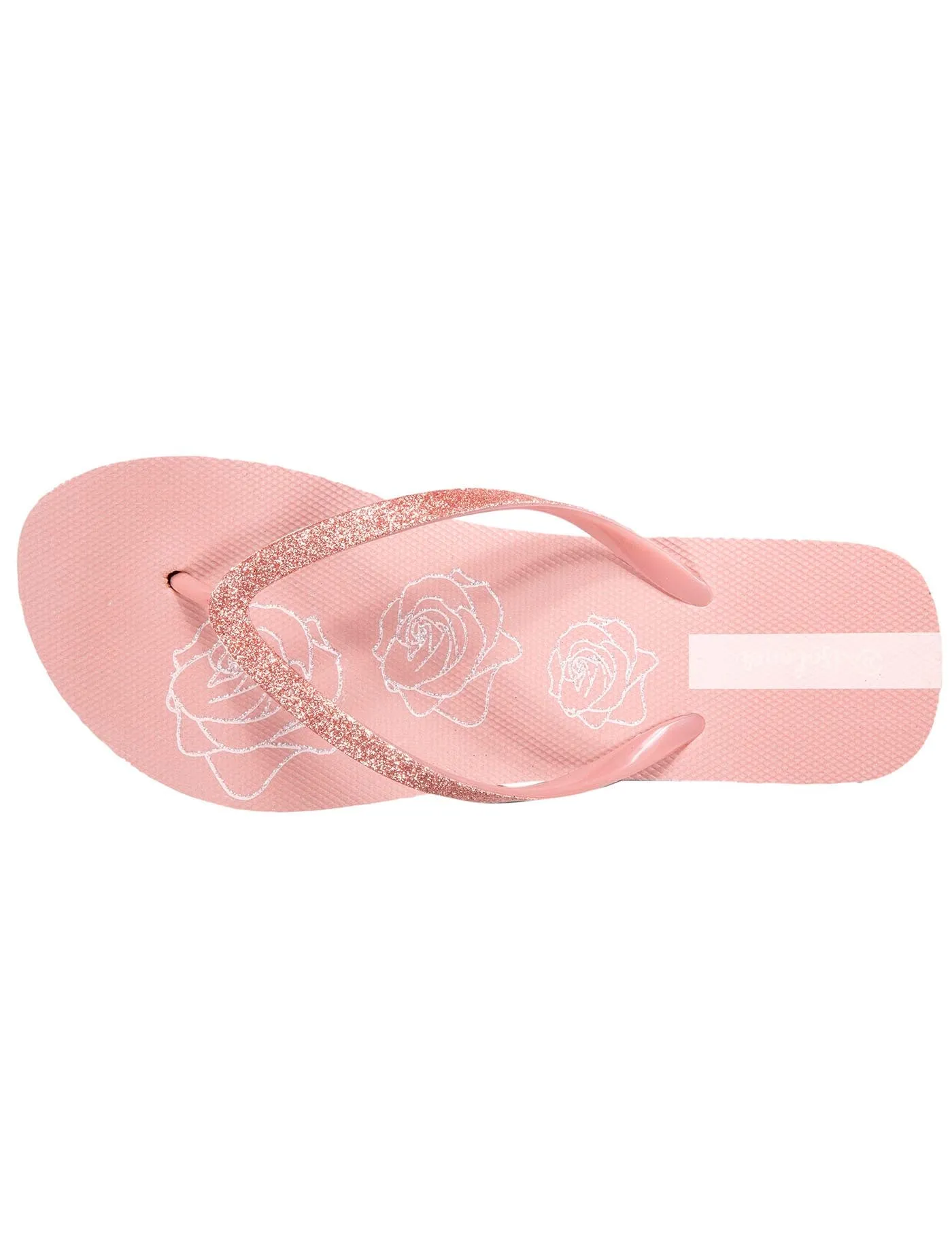 Tongs Femme imprimé floral talon Rose