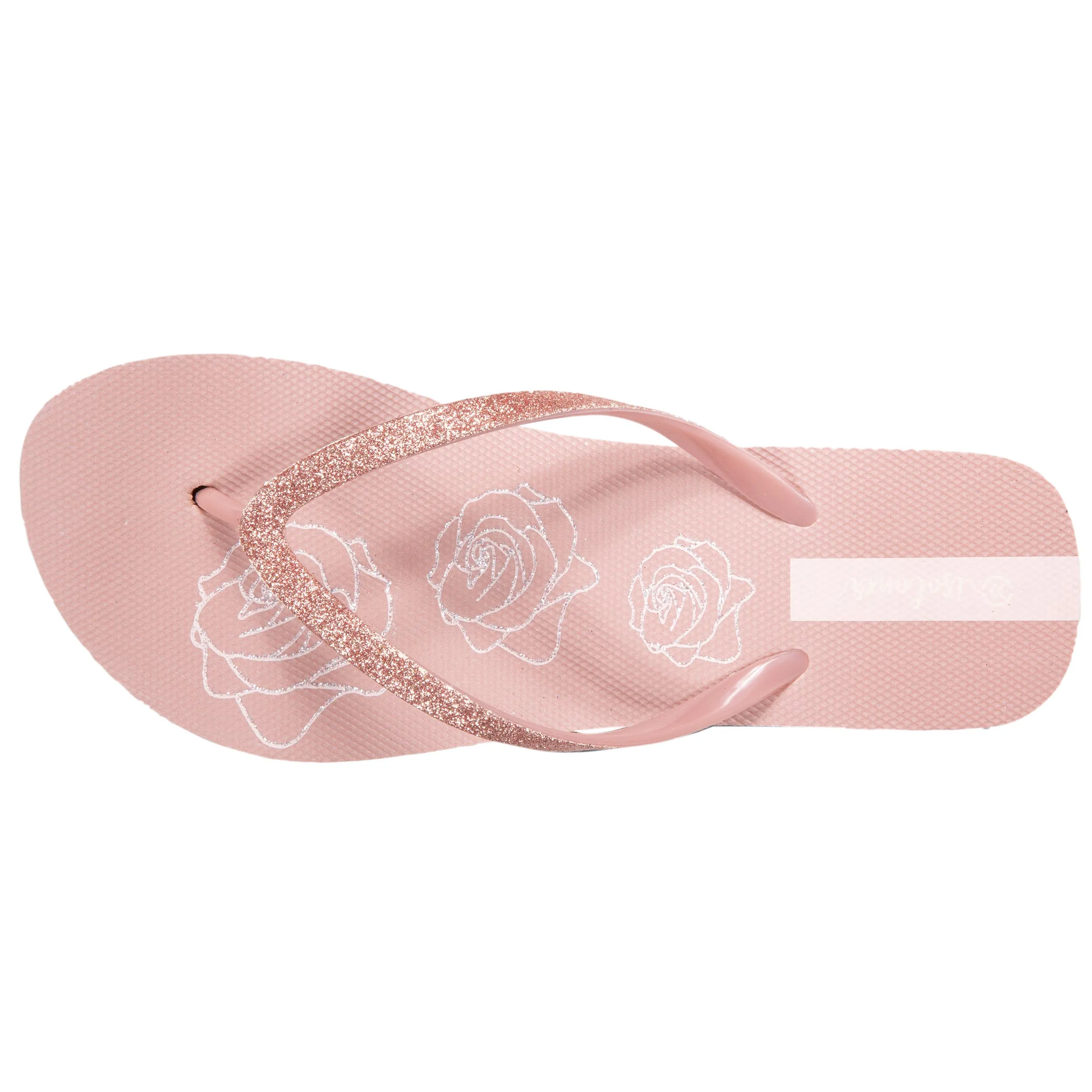 Tongs Femme imprimé floral talon Rose