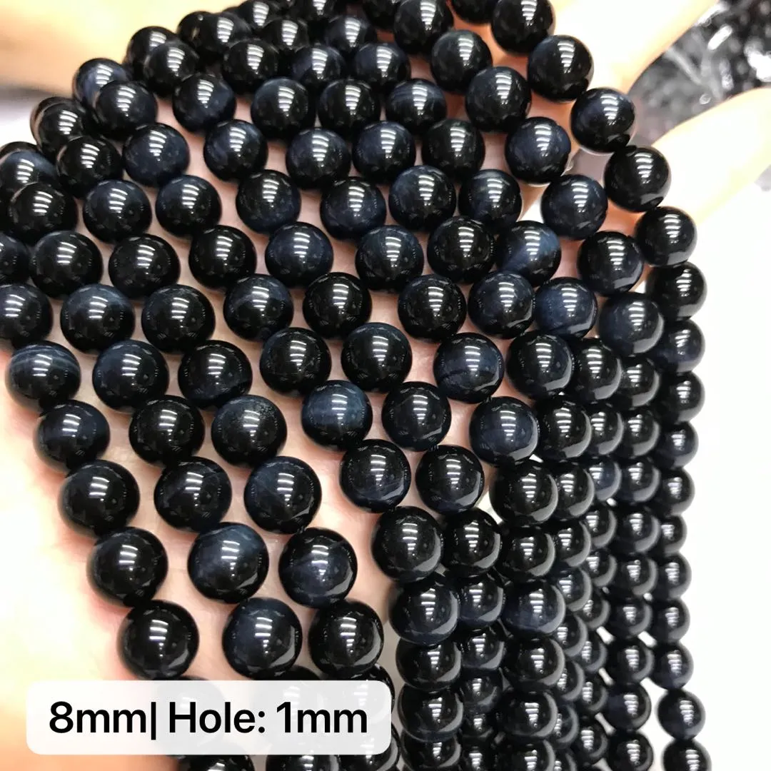 Top Grade 6-12mm Blue Tiger Eye Round Bead Strands for DIY Jewelry Project