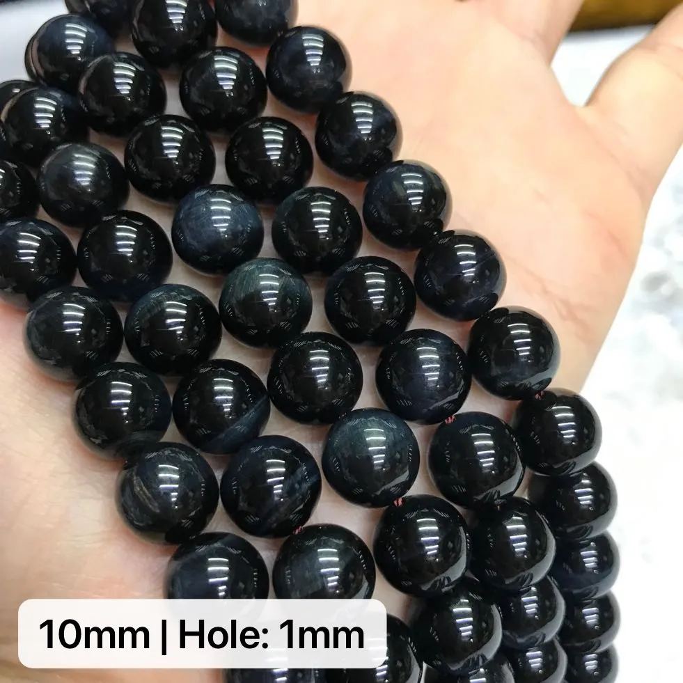 Top Grade 6-12mm Blue Tiger Eye Round Bead Strands for DIY Jewelry Project