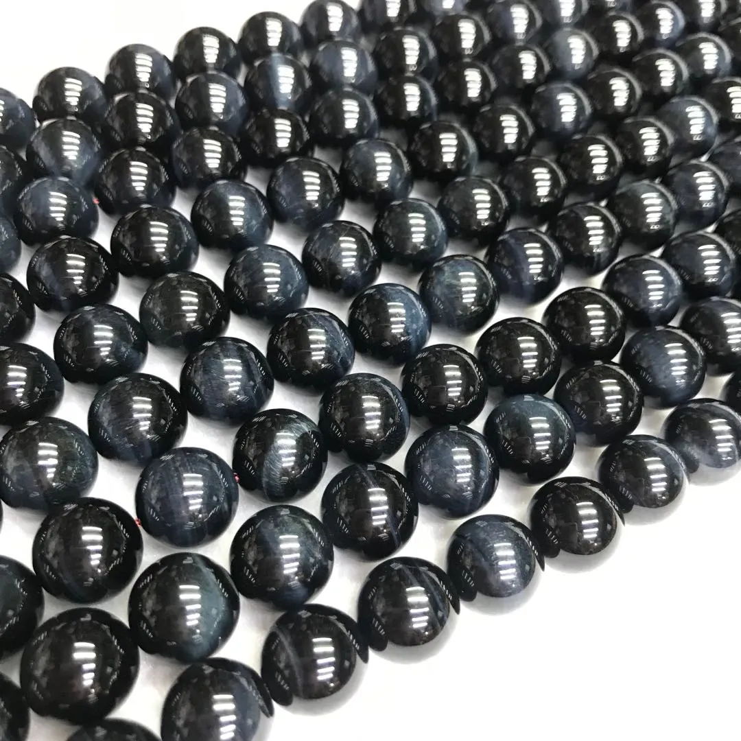 Top Grade 6-12mm Blue Tiger Eye Round Bead Strands for DIY Jewelry Project