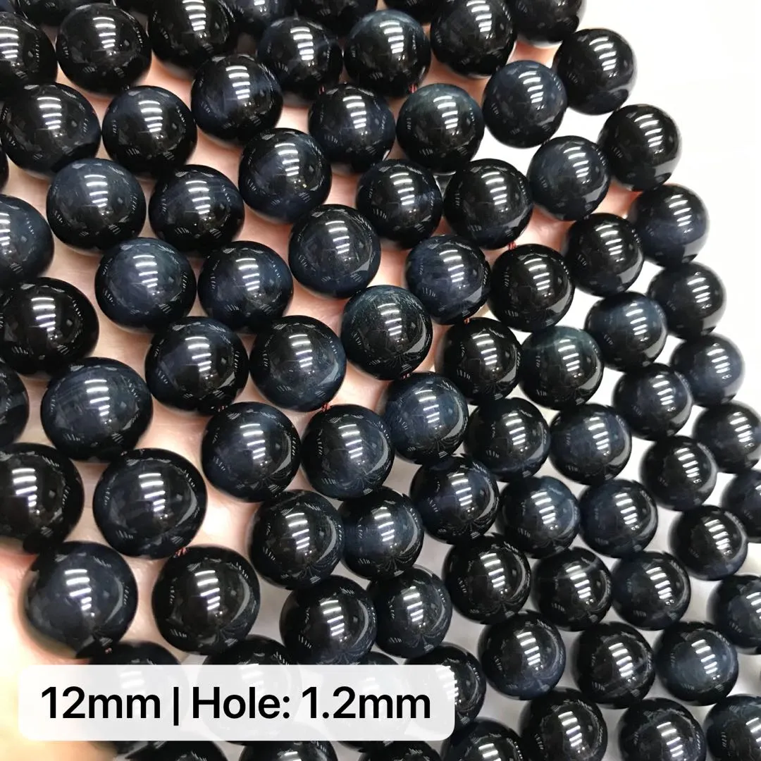 Top Grade 6-12mm Blue Tiger Eye Round Bead Strands for DIY Jewelry Project