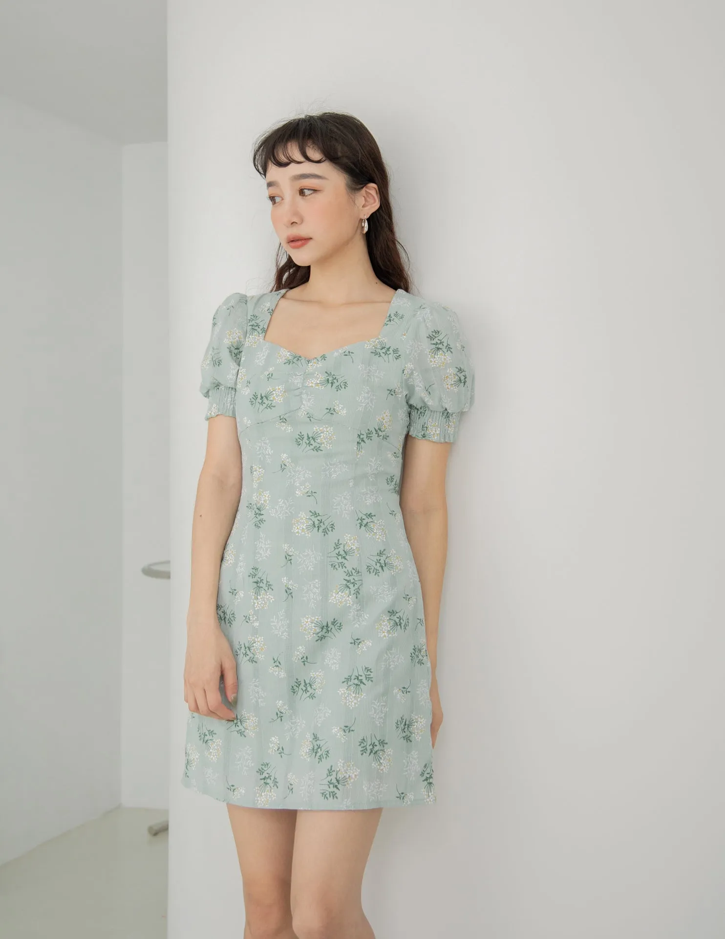 Trixie Floral Dress in Sage