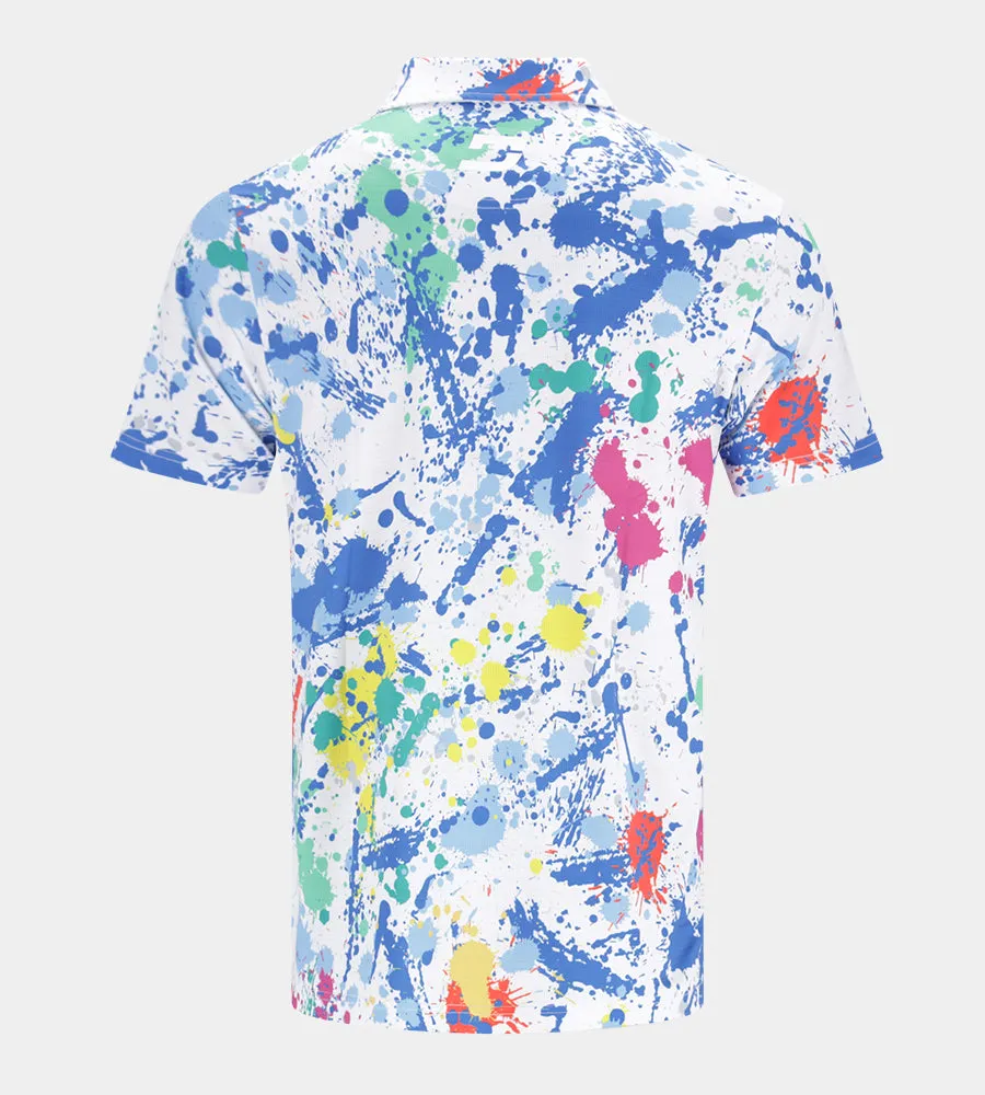 VIVID SPLATTER POLO - WHITE