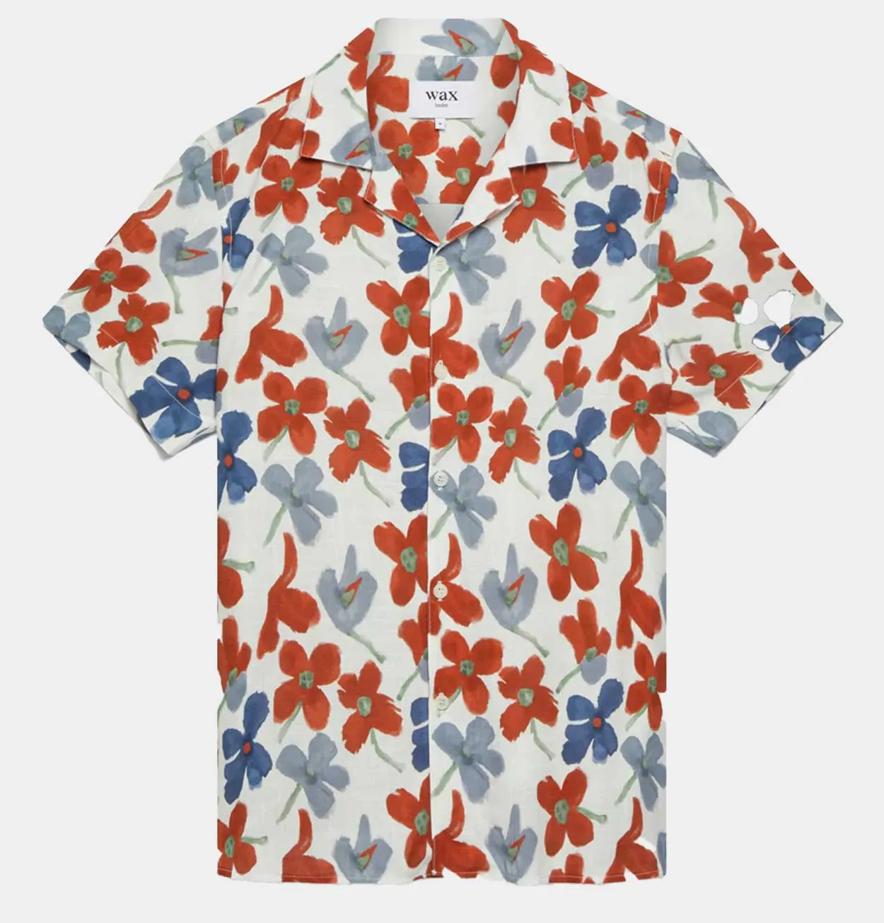 Wax London Didcot Shirt in Red & Blue Floral