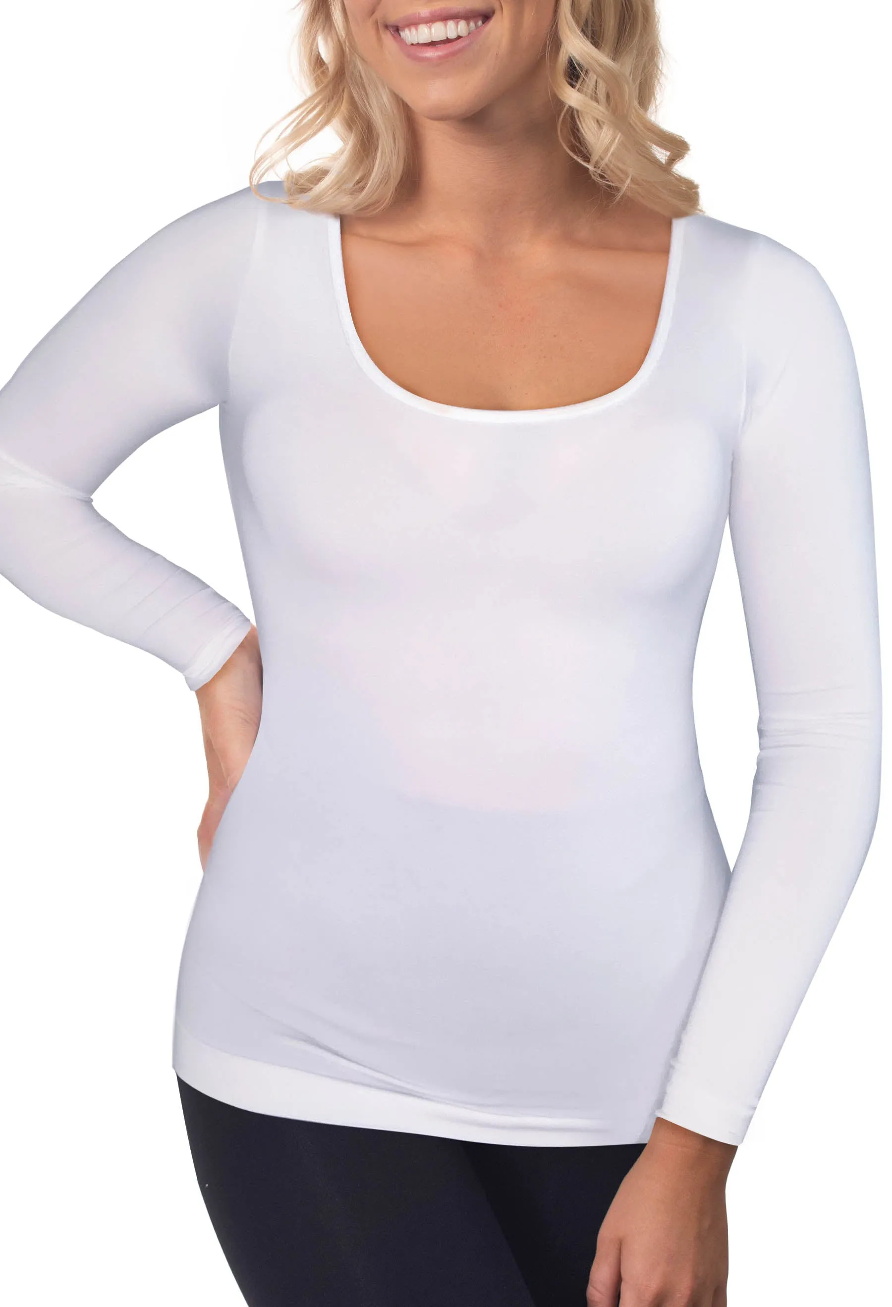 White Bamboo Long Sleeve Top