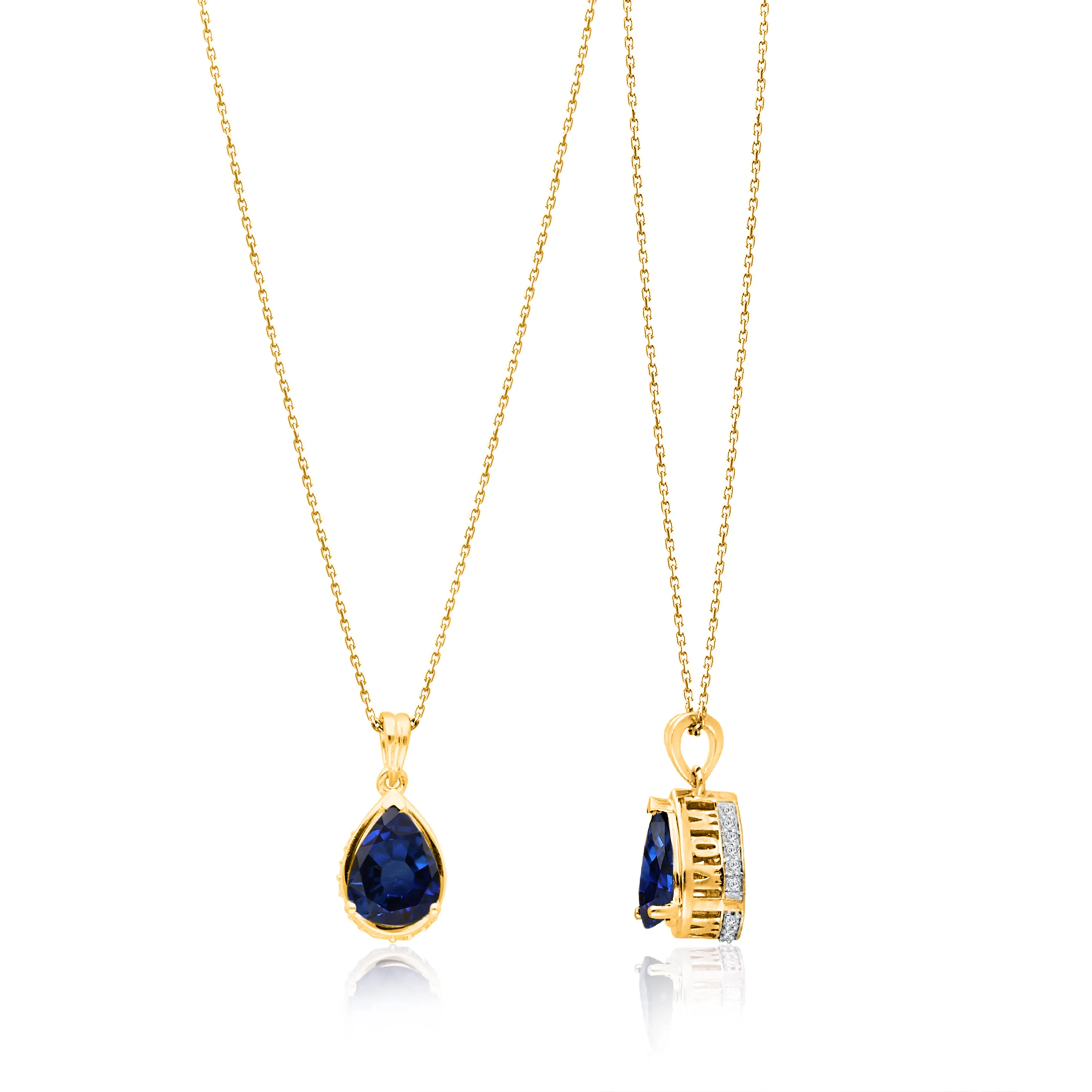 Yellow Gold Sapphire & Diamond Heirloom Pendant