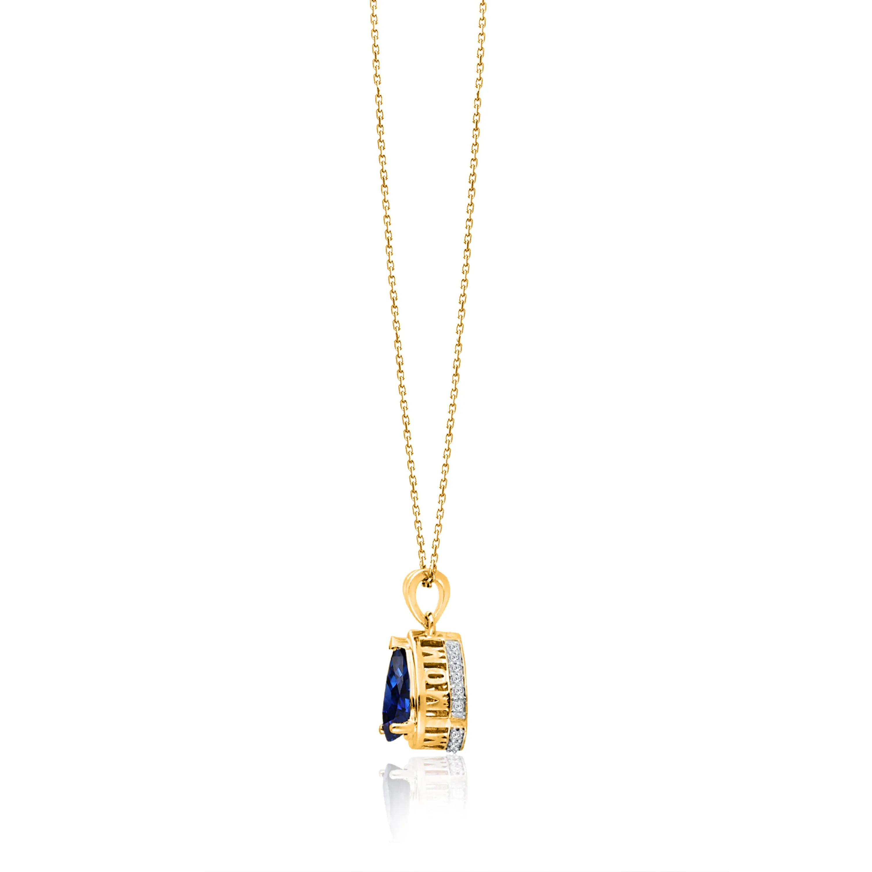 Yellow Gold Sapphire & Diamond Heirloom Pendant