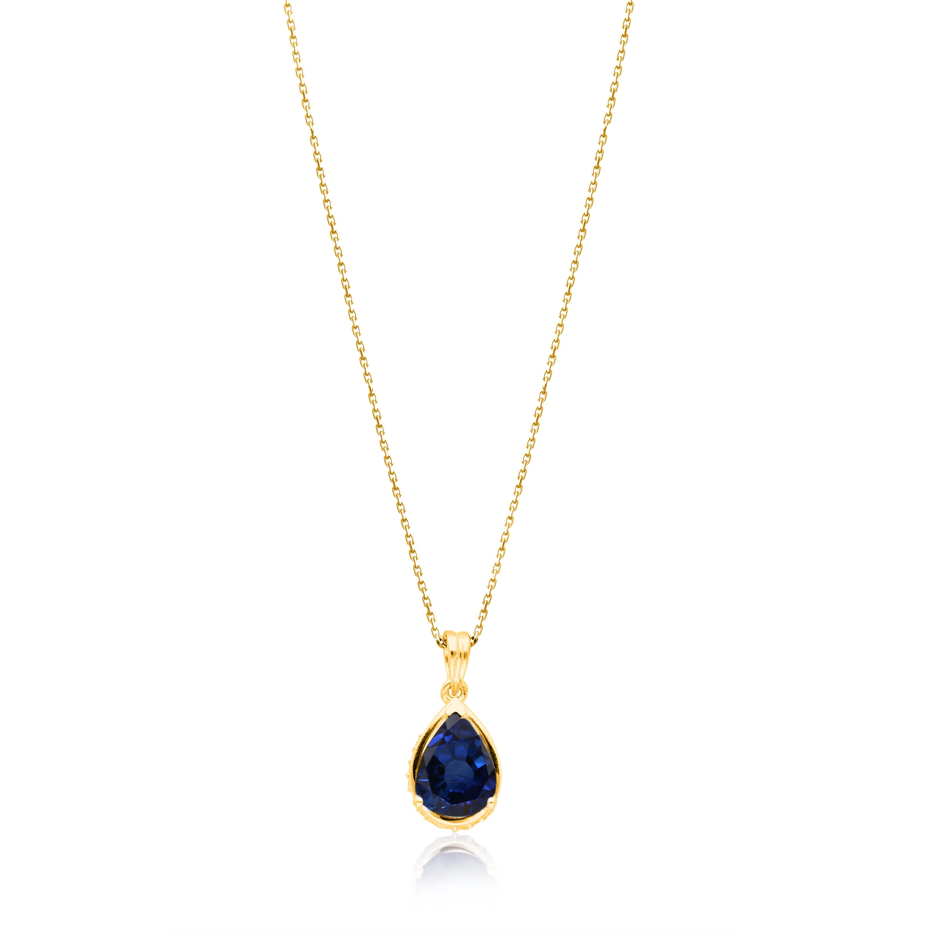 Yellow Gold Sapphire & Diamond Heirloom Pendant