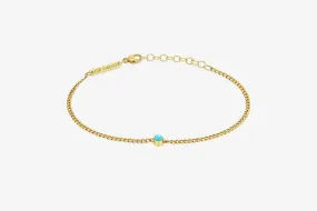 Zoe Chicco 14k Curb Chain   Turquoise Bracelet